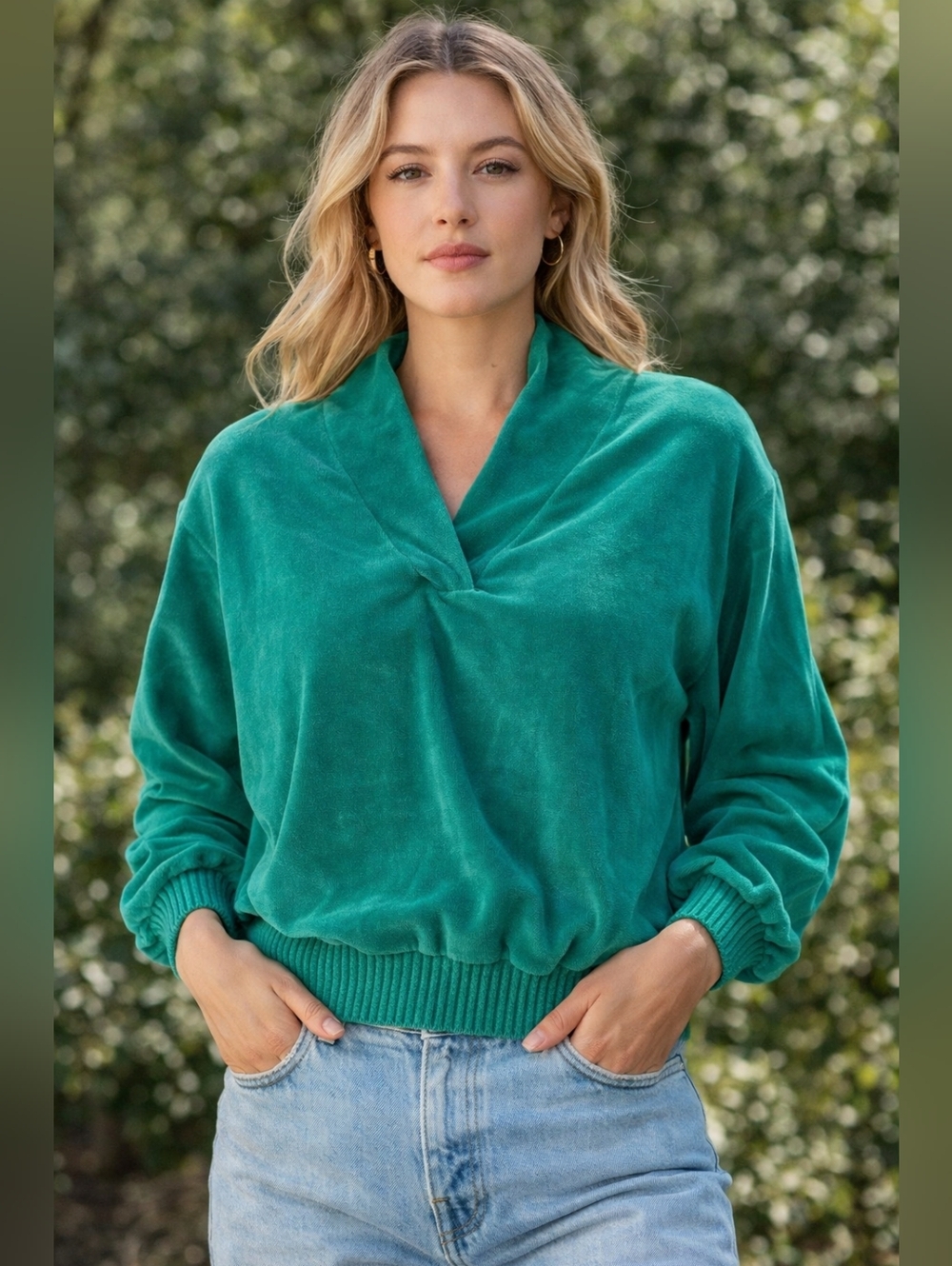 1970s "Sears" Velours pull over top XXL
